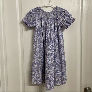 Delaney Purple and White Smocked Florals Delicate Design Dress Size 4